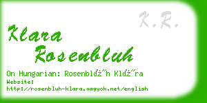 klara rosenbluh business card